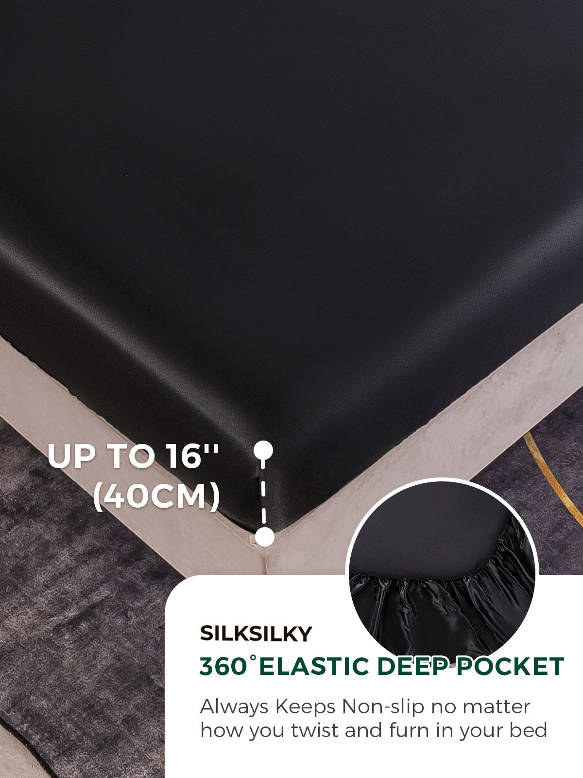 [Black] SilkSilky-AU 22Momme Bedding Set 004