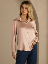 [Tuscany] SilkSilky-AU Long Sleeve Lapel Collar Women's Shirt 003