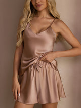 [Tuscany] SilkSilky-AU Sleeveless V Neck Camisole Set 004