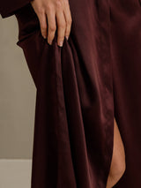 [Brown] SilkSilky-AU Long Sleeve Women's Dressing Gown 004