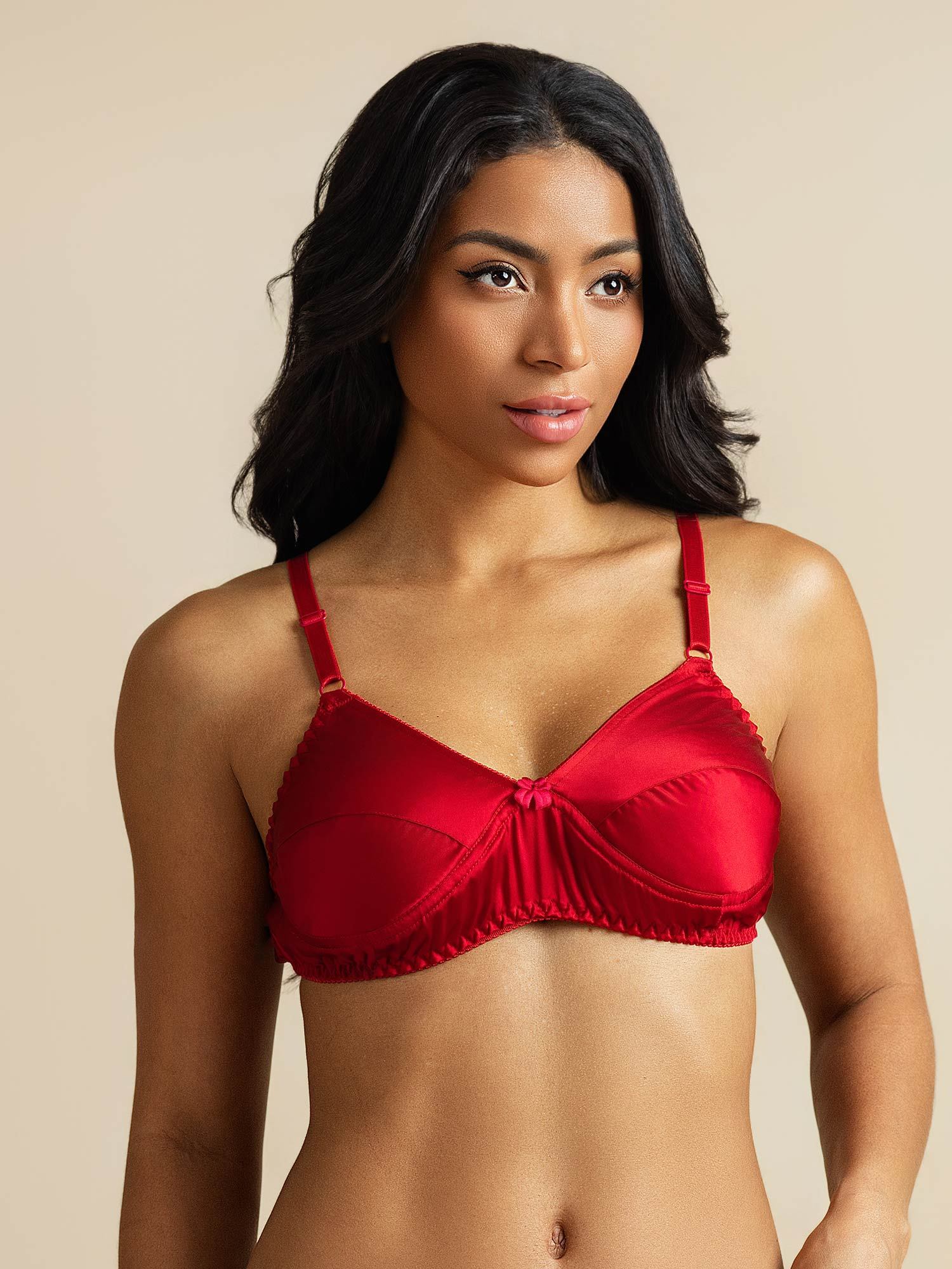 [Red] SilkSilky-AU Pure Silk Bra 003,