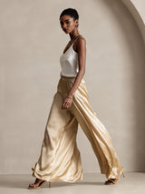 [Champagne] SilkSilky-AU 19Momme Silk Split Women's Pants 007