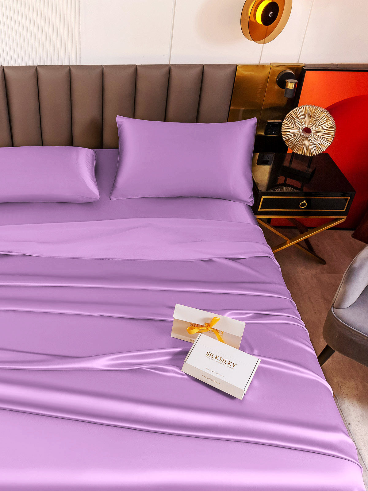 [Lavender] SilkSilky-AU 19Momme Bedding Set 005