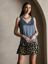 [Real Teal] SilkSilky-AU Sleeveless V Neck Camisole 007