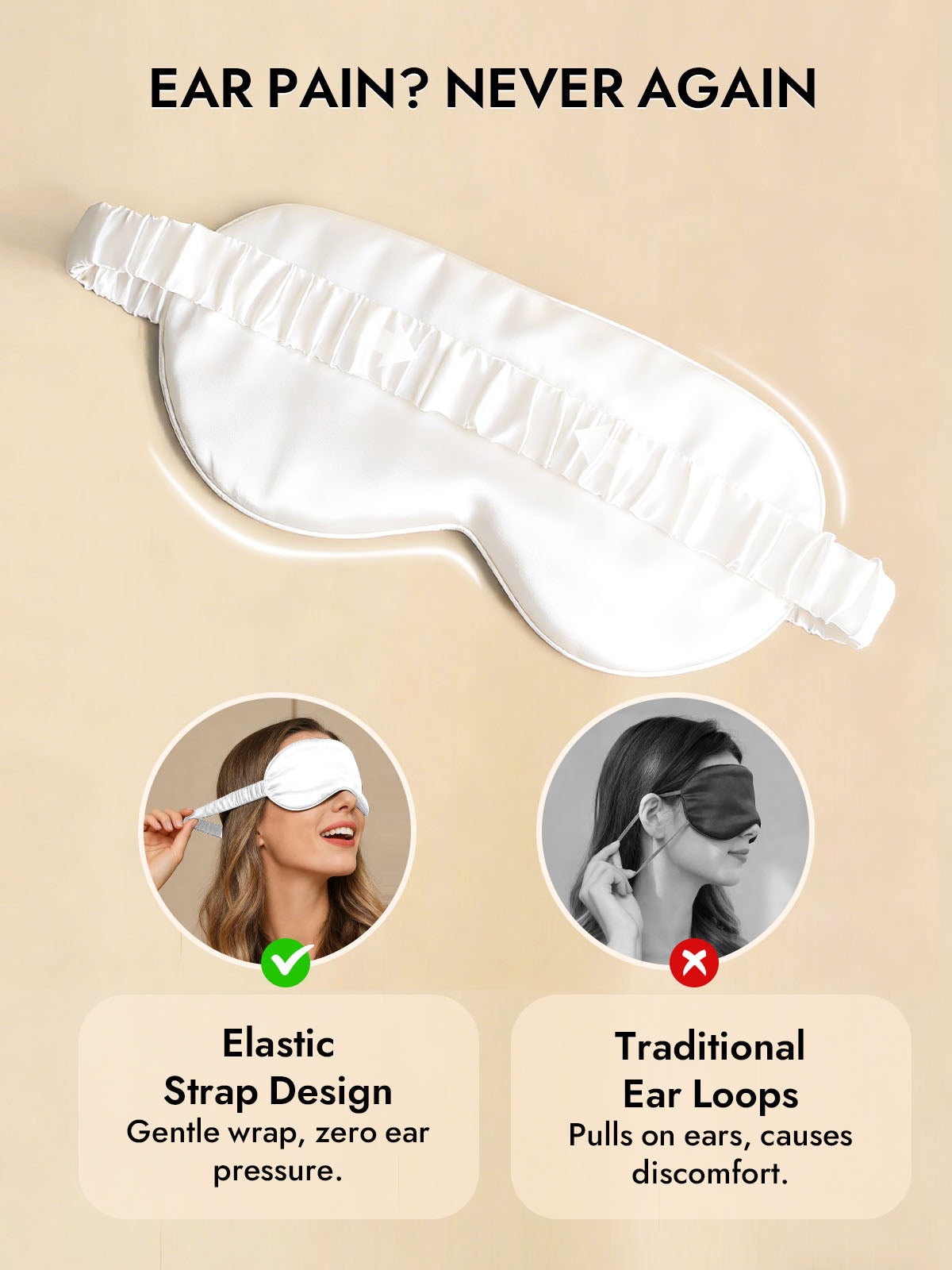 [White] SilkSilky-AU 19Momme Pure Silk Eye Mask 006