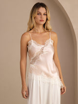 [Pink] SilkSilky-AU Spaghetti Strap V Neck Camisole 001