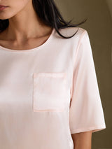 [Pink] SilkSilky-AU Half Sleeve Women's T-Shirt 004
