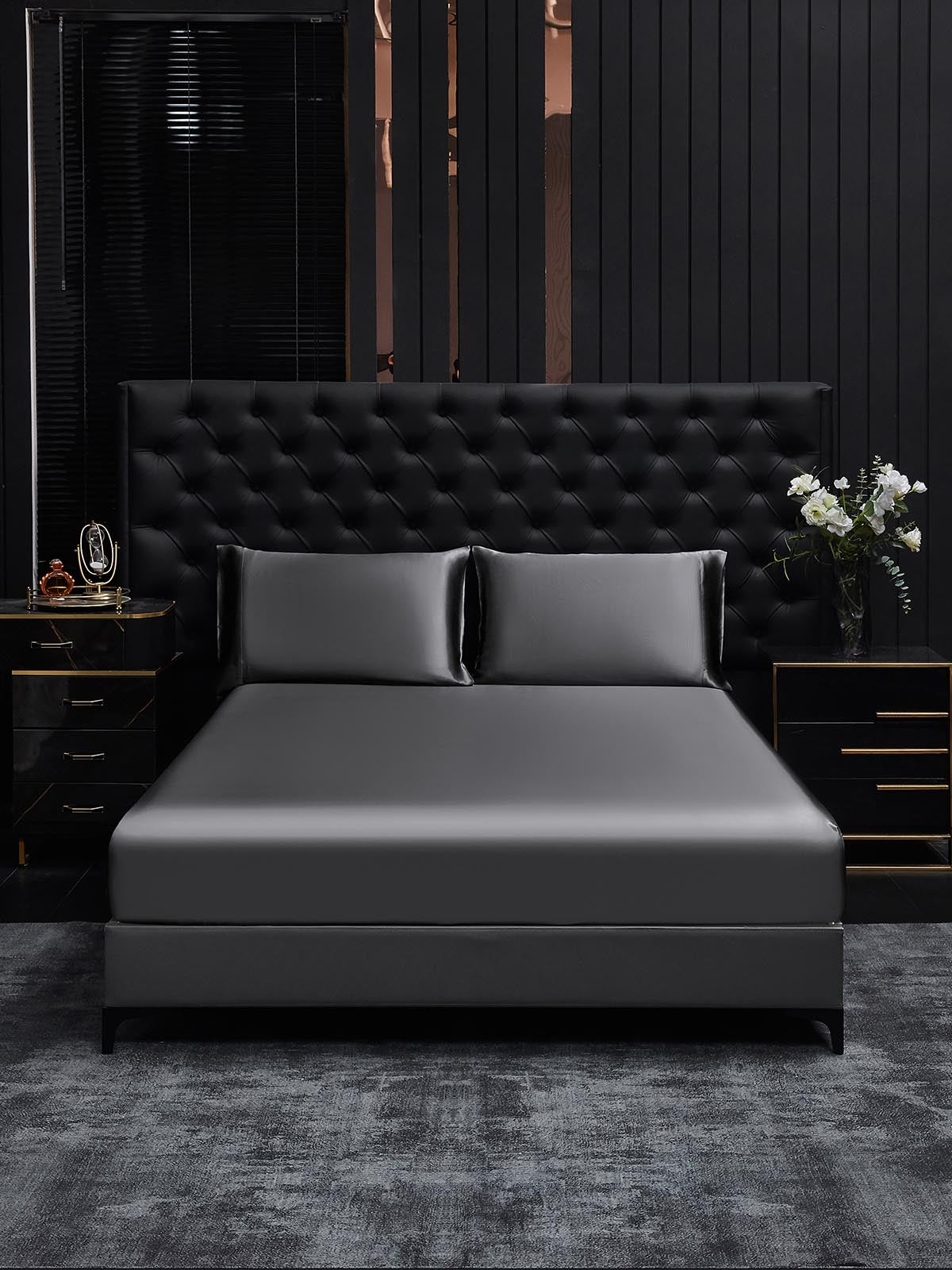 [Dark Gray] SilkSilky-AU 19Momme Pure Silk Bedding Set 002