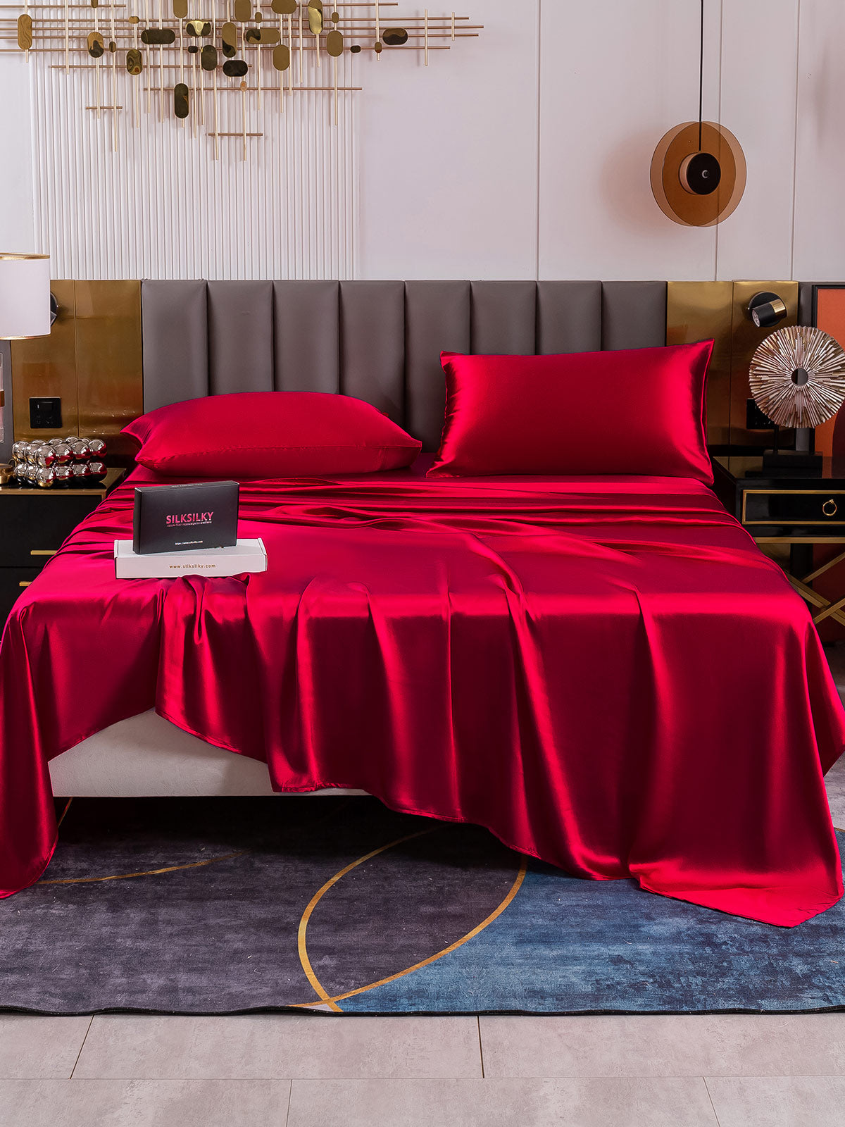 [Wine] SilkSilky-AU 19Momme Pure Silk Bedding Set 002