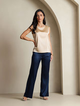 [Champagne] SilkSilky-AU Sleeveless Round Neck Camisole 008