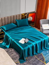 [Teal] SilkSilky-AU 22Momme Pure Silk Bedding Set 002,