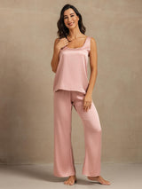 [Peach Skin] SilkSilky-AU 19Momme Machine-Washable Silk Sleeveless Scoop Neck Women's Pyjamas 006
