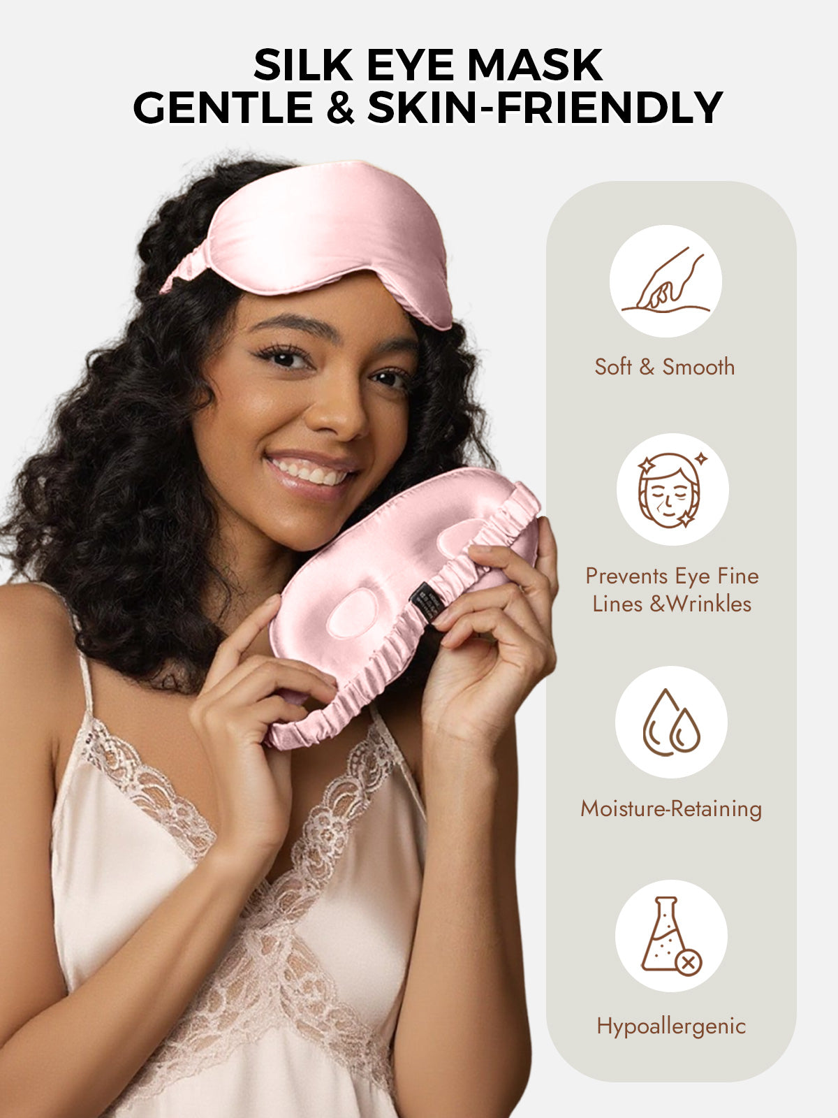 [Pink] SilkSilky-AU Pure Silk Eye Mask 003