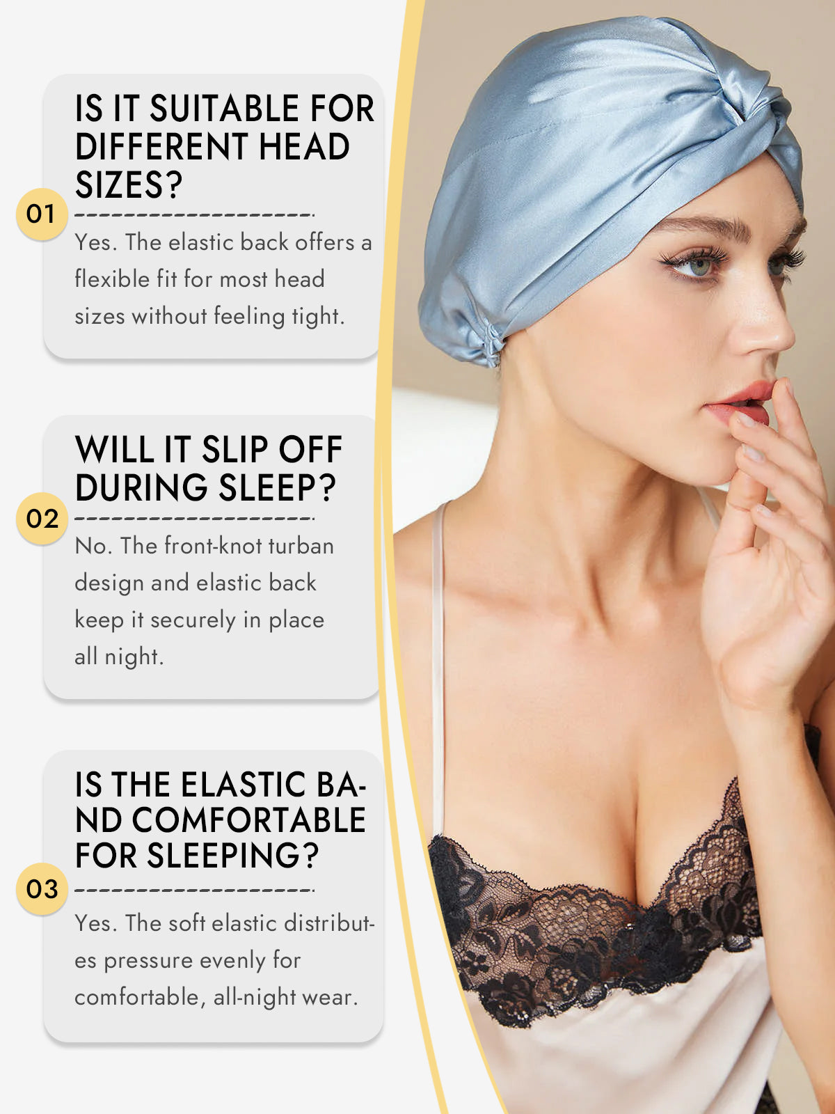 [Steel Blue] SilkSilky-AU Pure Silk Sleep Cap 007