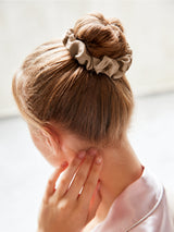 [Khaki] SilkSilky-AU Scrunchie 003