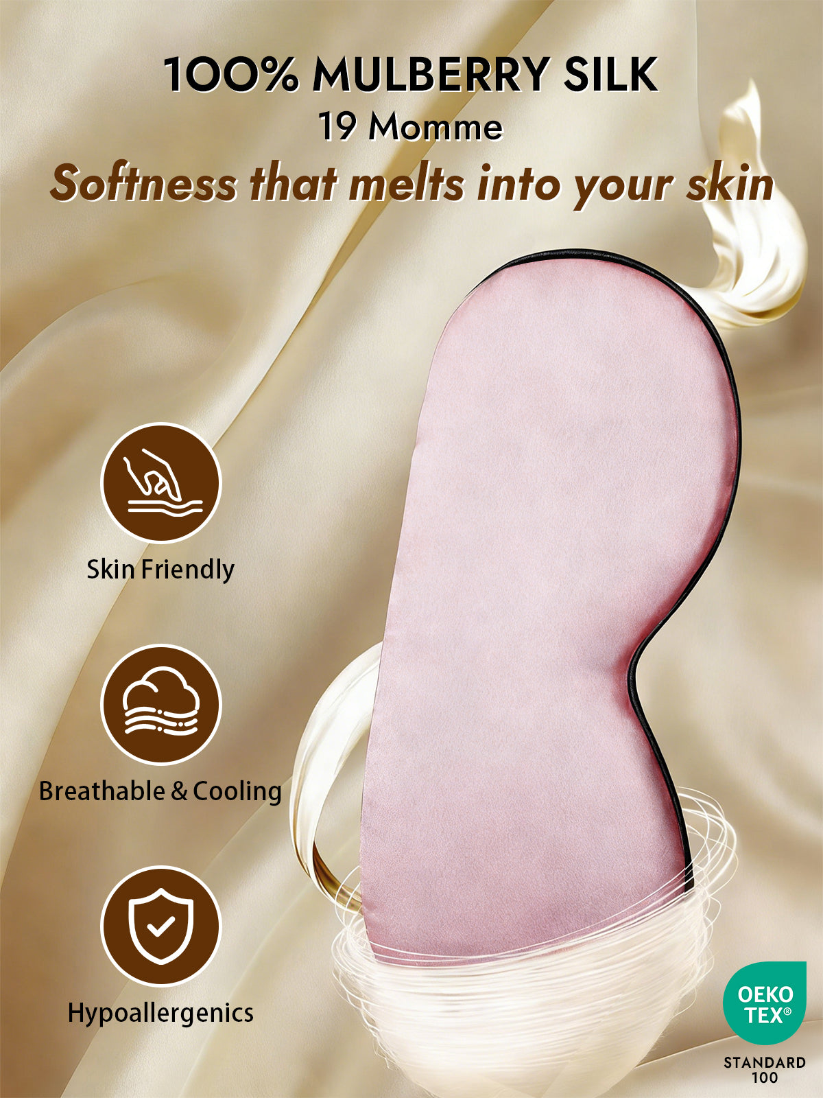 [Light Pink] SilkSilky-AU 19Momme Pure Silk Eye Mask 003