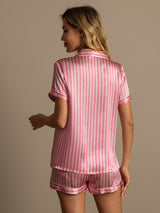 [Pink] SilkSilky-AU Pure Silk Notch Collar Women's Pyjamas 002,