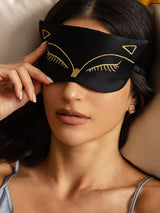 [Black] SilkSilky-AU Pure Silk Eye Mask 001