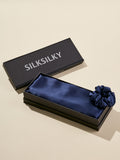 SilkSilky AU Pure Silk Scarf DarkBlue 001