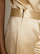 [Champagne] SilkSilky-AU 19Momme Stretch Silk Charmeuse Women's Pants 004