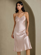 [Shadow Gray] SilkSilky-AU Sleeveless V Neck Nightgown 007