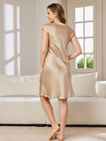 SilkSilky-AU Pure Silk Sleeveless V Neck Nightgown Champagne 003