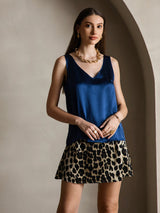 [Dark Blue] SilkSilky-AU Sleeveless V Neck Camisole 005