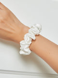 SilkSilky-AU 19Momme Pure Silk Scrunchie White 001