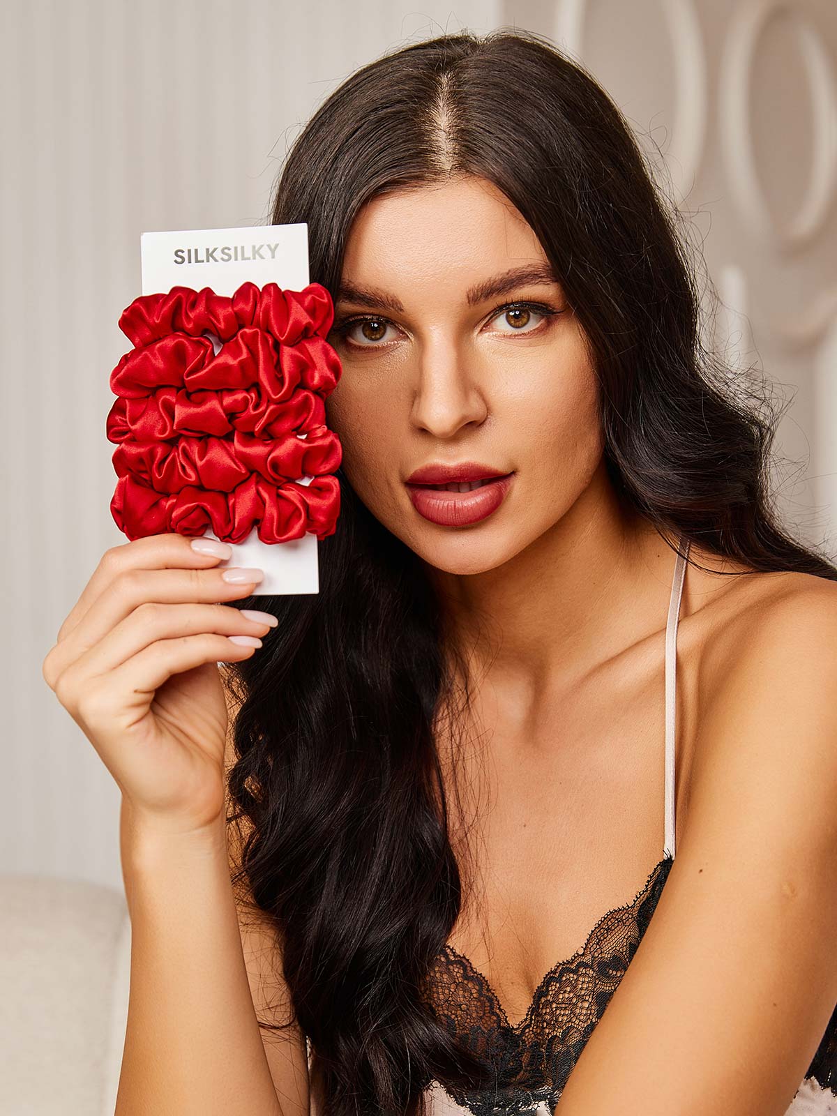 [Wine] SilkSilky-AU 19Momme Pure Silk Scrunchie 001