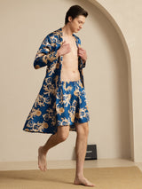 [Navy Dragon] SilkSilky-AU Long Sleeve Men's Pyjamas 005