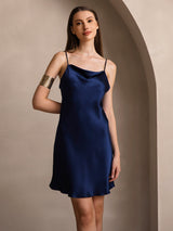 [Dark Blue] SilkSilky-AU Sleeveless Cowl Neck Dress 005