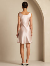 [Pink] SilkSilky-AU Sleeveless Cowl Neck Dress 002