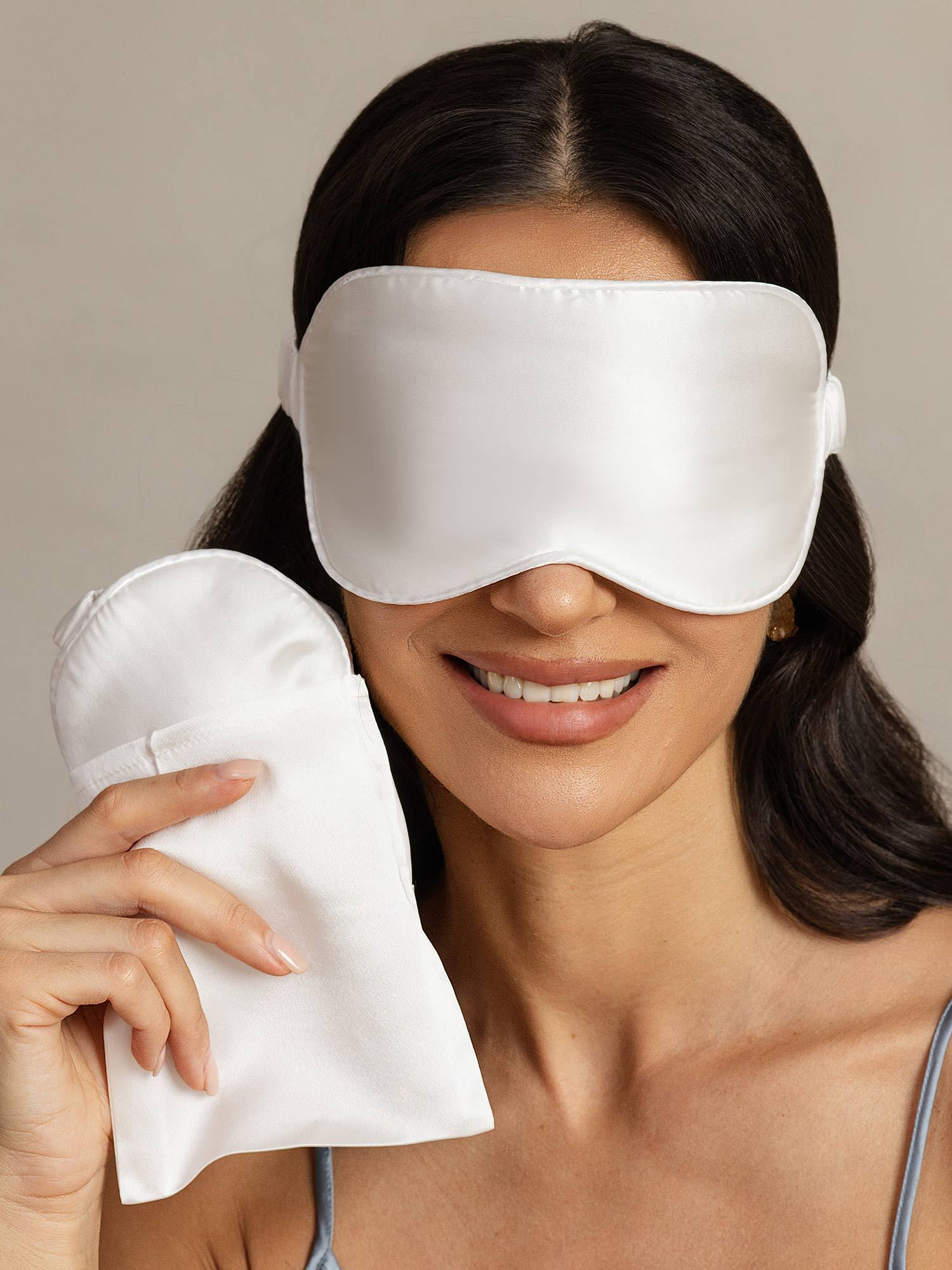 [White] SilkSilky-AU Pure Silk Eye Mask 001
