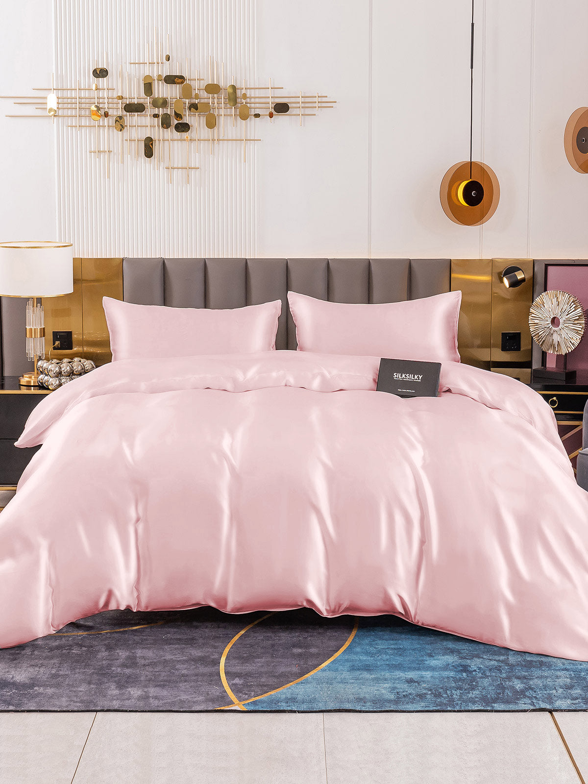 SilkSilky AU 19Momme Pure Silk Bedding Set Pink 002