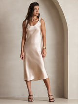 [Champagne] SilkSilky-AU Sleeveless Dress 006