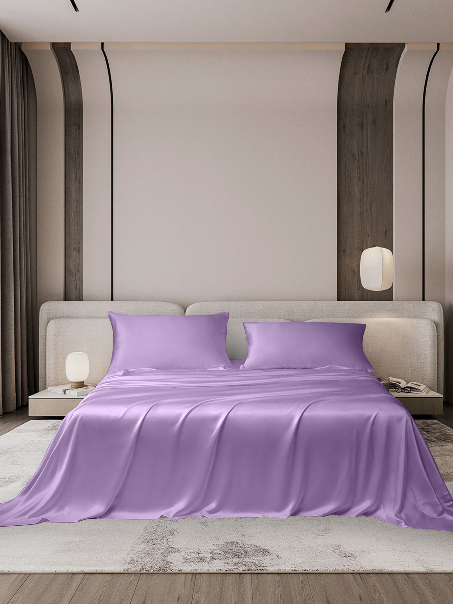 [Lavender] SilkSilky-AU 19Momme Bedding Set 001