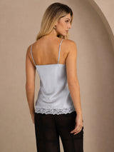 [Grayish Blue] SilkSilky-AU Spaghetti Strap V Neck Camisole 002