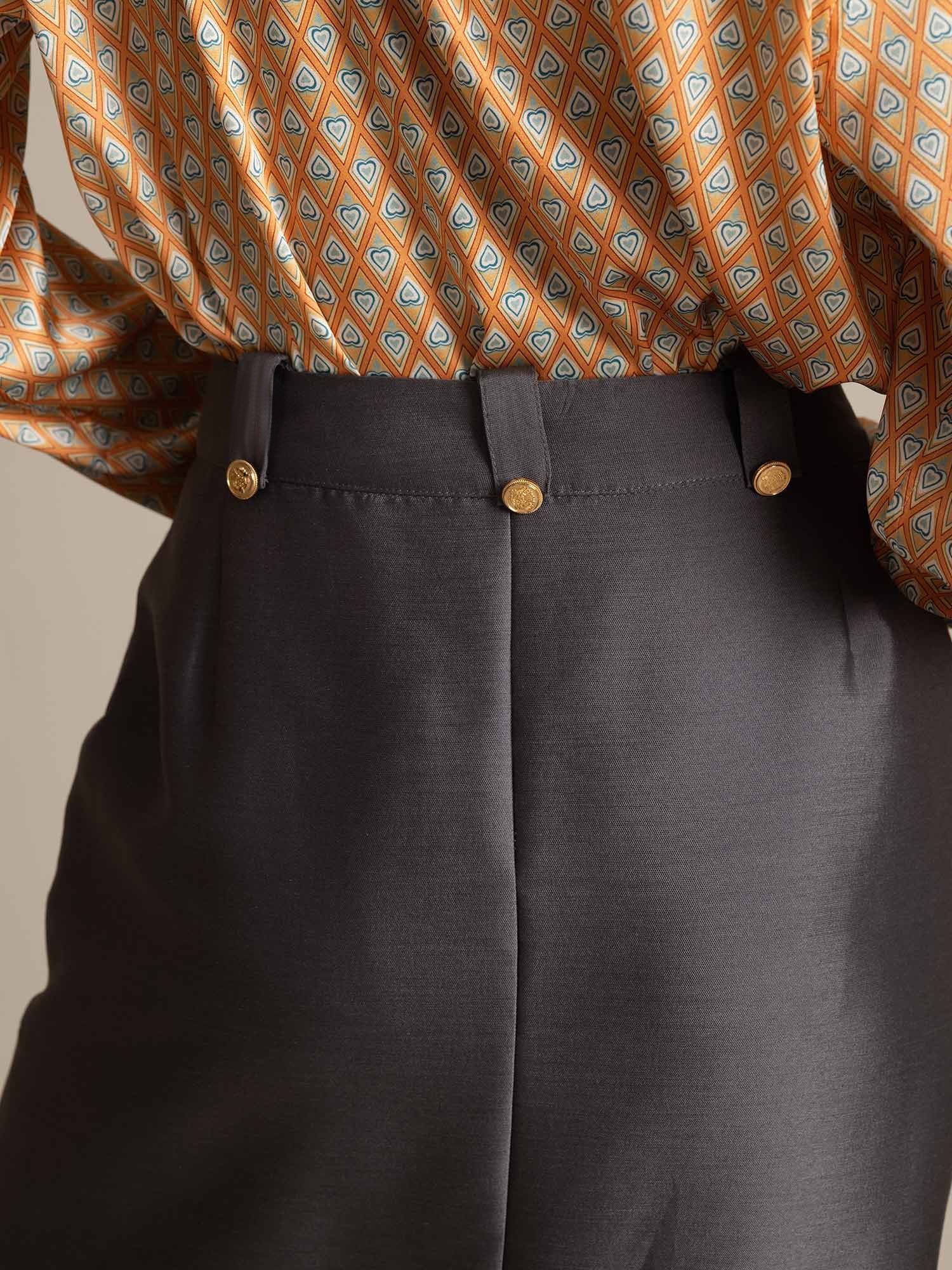 [Gray] SilkSilky-AU 32Momme Wool Split Skirt 005,