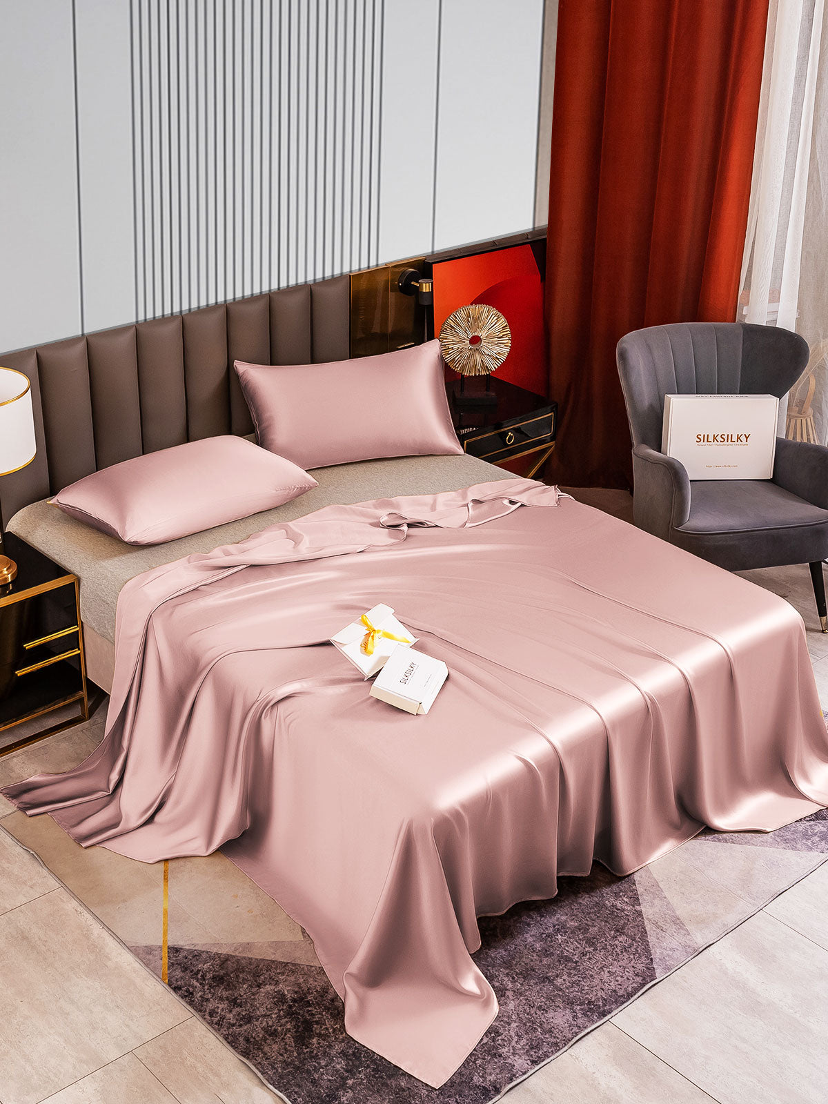[Peach Skin] SilkSilky-AU 22Momme Bedding Set 002