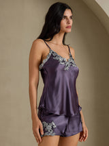 [Purple Gray] SilkSilky-AU Sleeveless V Neck Camisole Set 005