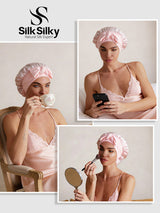 [Light Pink] SilkSilky-AU Sleep Cap 006