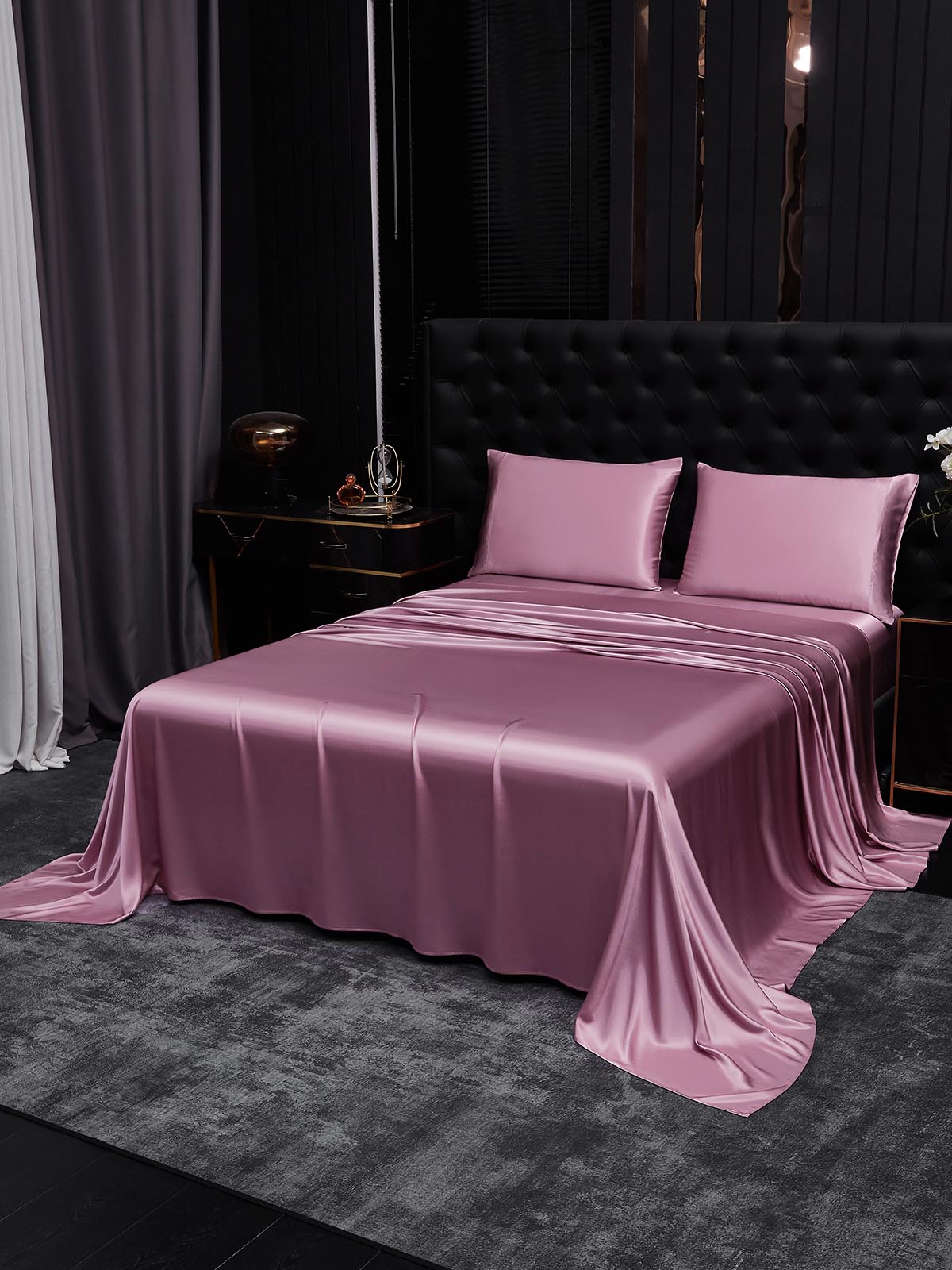 [Mauve Orchid] SilkSilky-AU 19Momme Pure Silk Bedding Set 001