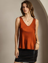 [Caramel] SilkSilky-AU Sleeveless V Neck Camisole 007