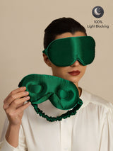 [Dark Green] SilkSilky-AU 22Momme Sleep Mask 001