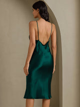 [Green] SilkSilky-AU Sleeveless V Neck Dress 002