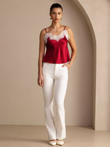 [Wine] SilkSilky-AU Spaghetti Strap V Neck Camisole 006