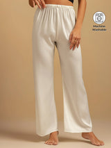 [White] SilkSilky-AU 19Momme Machine-Washable Silk Women's Sleep Shorts 001