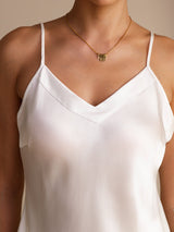 [White] SilkSilky-AU Sleeveless V Neck Camisole 003