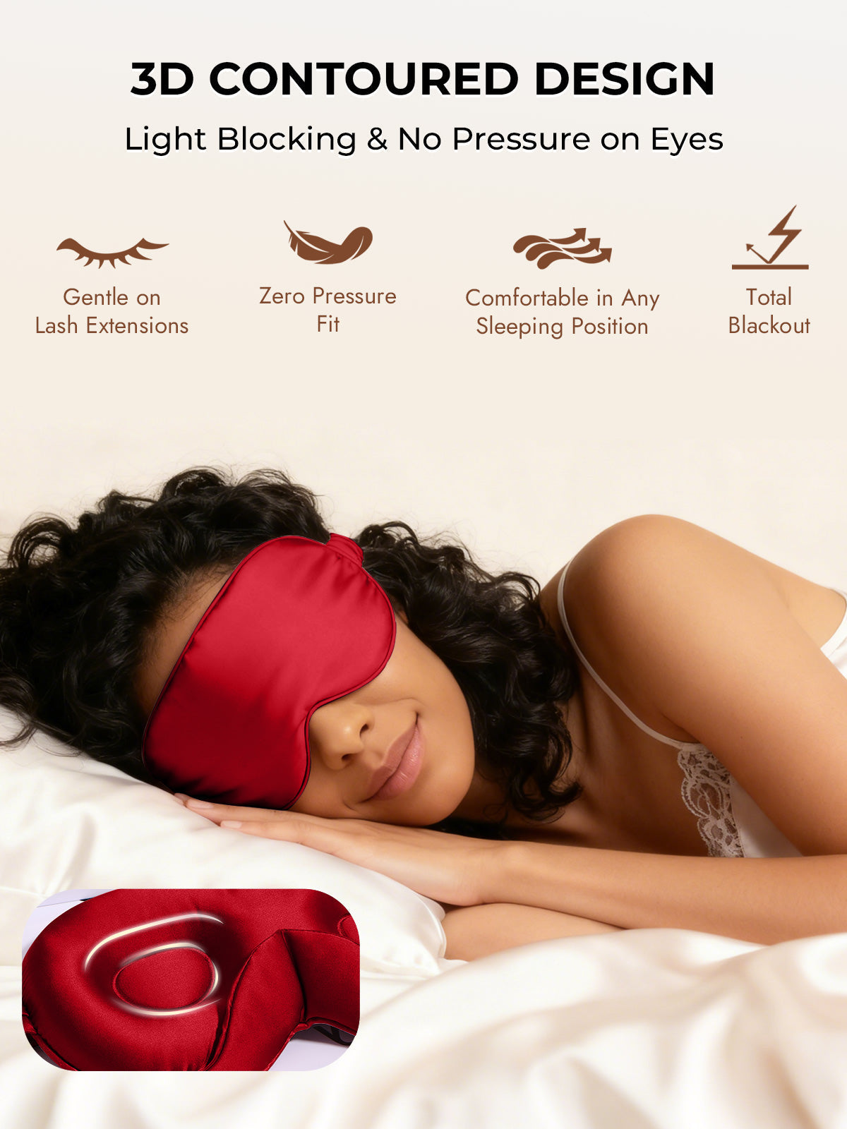 [Wine] SilkSilky-AU Pure Silk Eye Mask 006
