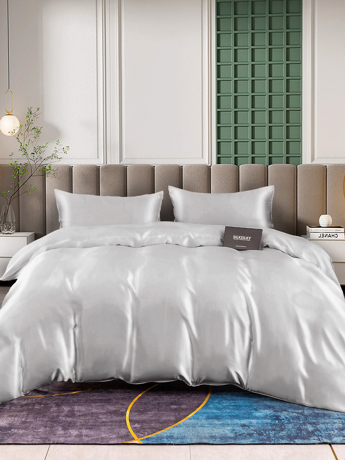 [Silver] SilkSilky-AU 25Momme Pure Silk Bedding Set 004